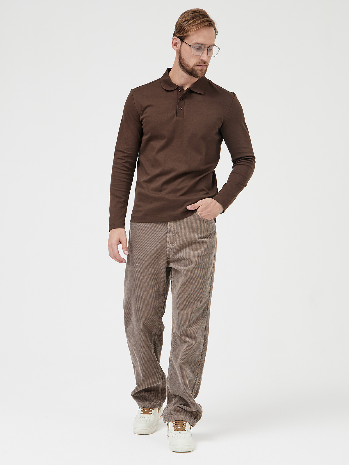 Мужской Поло-лонгслив