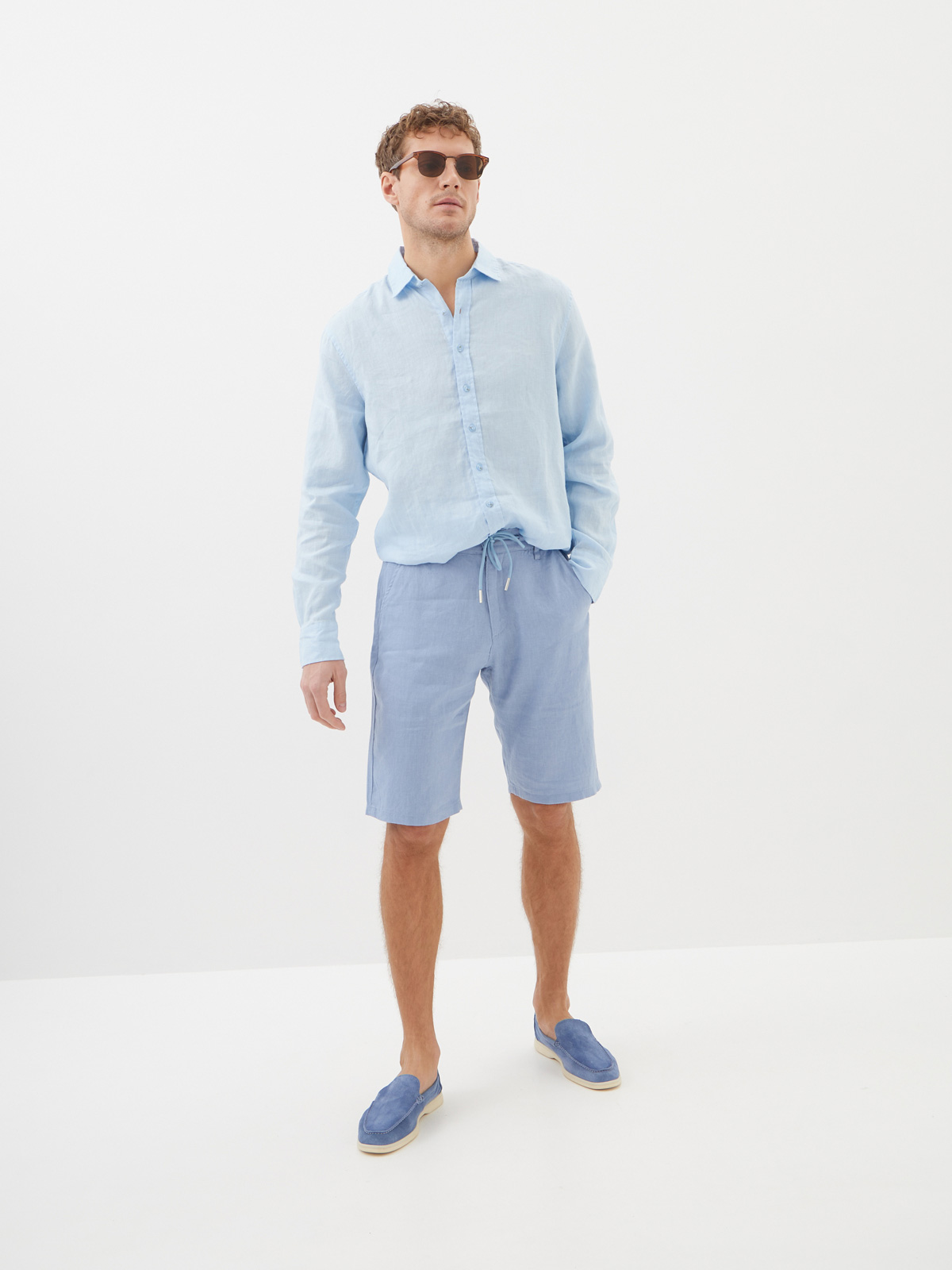 Мужские Льняные Шорты