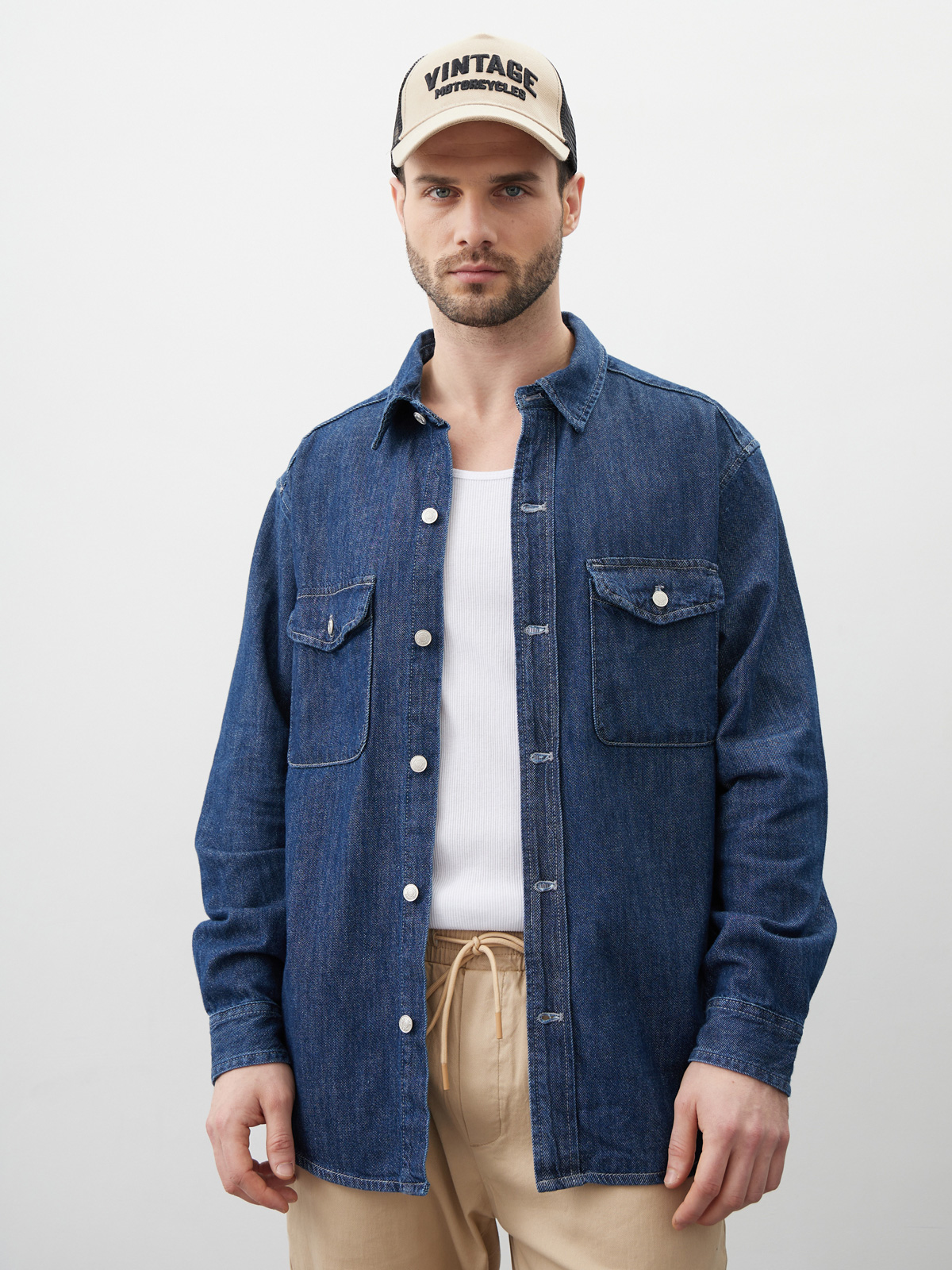 Мужская рубашка прямого кроя