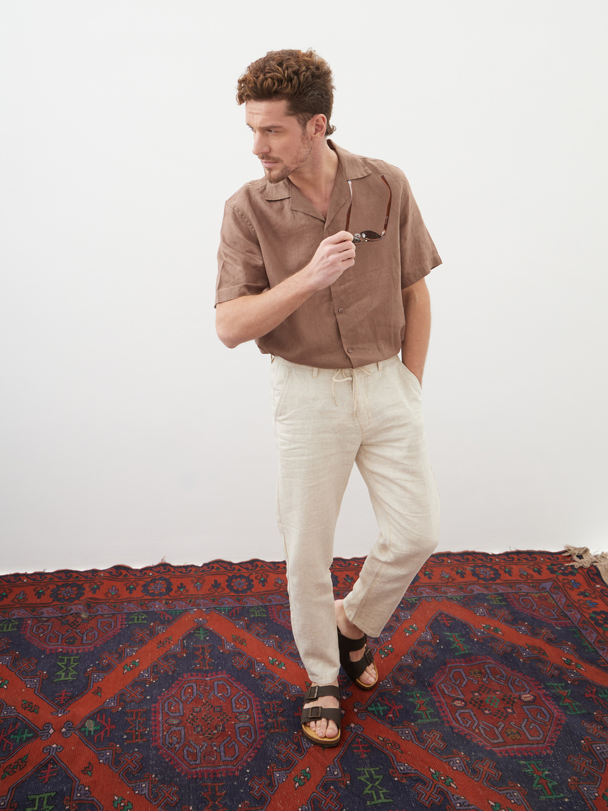 Мужские Льняные Брюки Мом