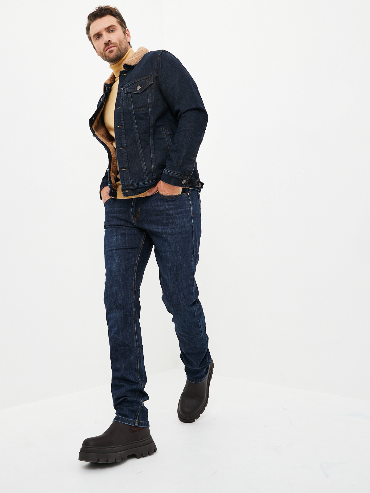 Мужская джинсовая куртка утепленная