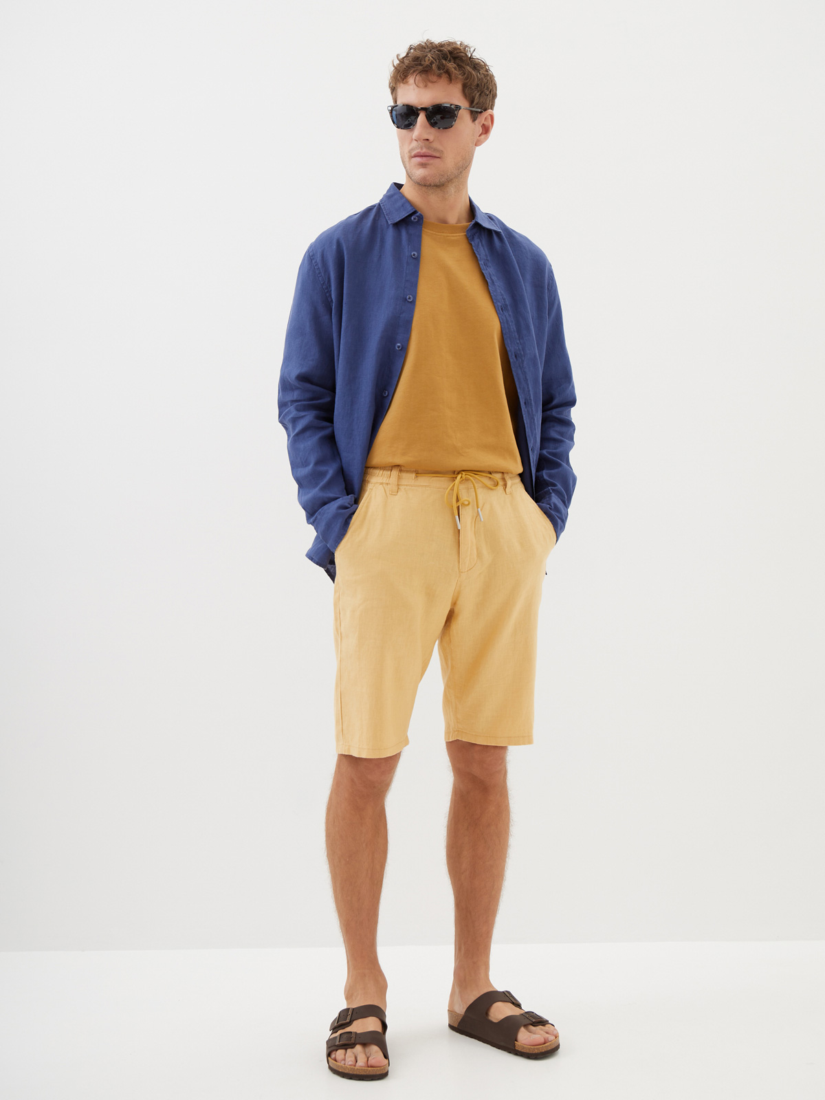 Мужские Льняные Шорты