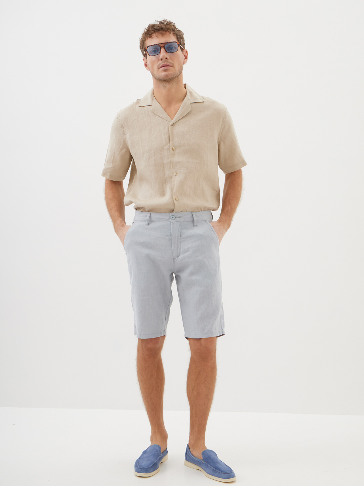 Мужские Льняные Шорты