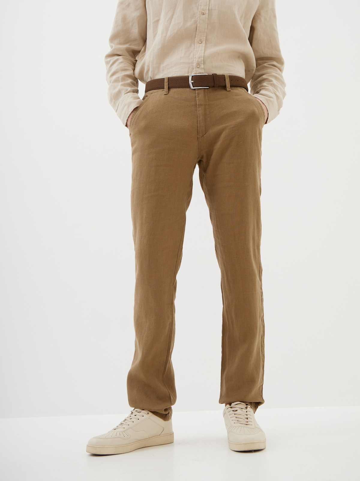 Мужские Льняные Брюки Прямые