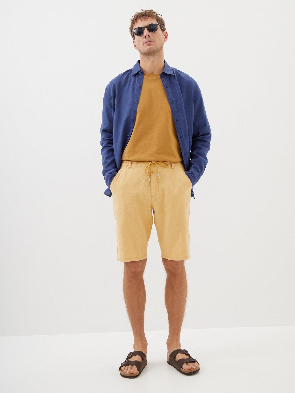 Мужские Льняные Шорты